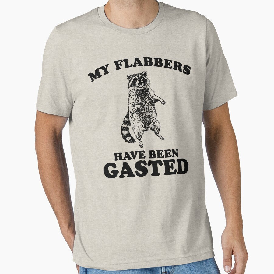 My Flabbers Have Been Gasted Shirt, Funny Raccoon Meme, Funny Trash Panda, Vintage Retro Cartoon Shirt, Silly Tee, Weird Animal by Rosqzz