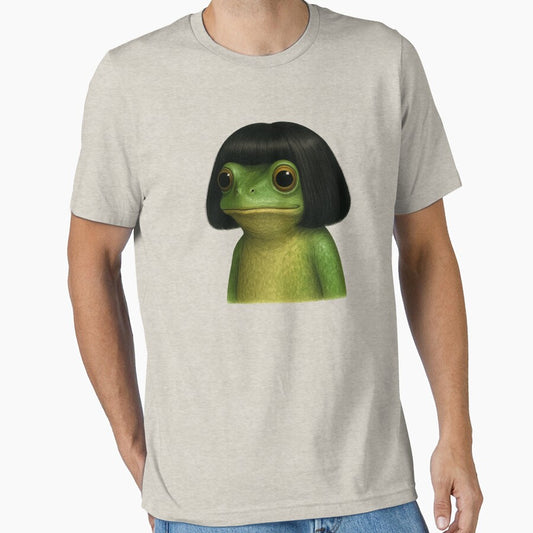 Frog with Bob Haircut Meme, Funny Frog Art, Quirky Animal Meme, Hilarious Frog Lover by toongstudio