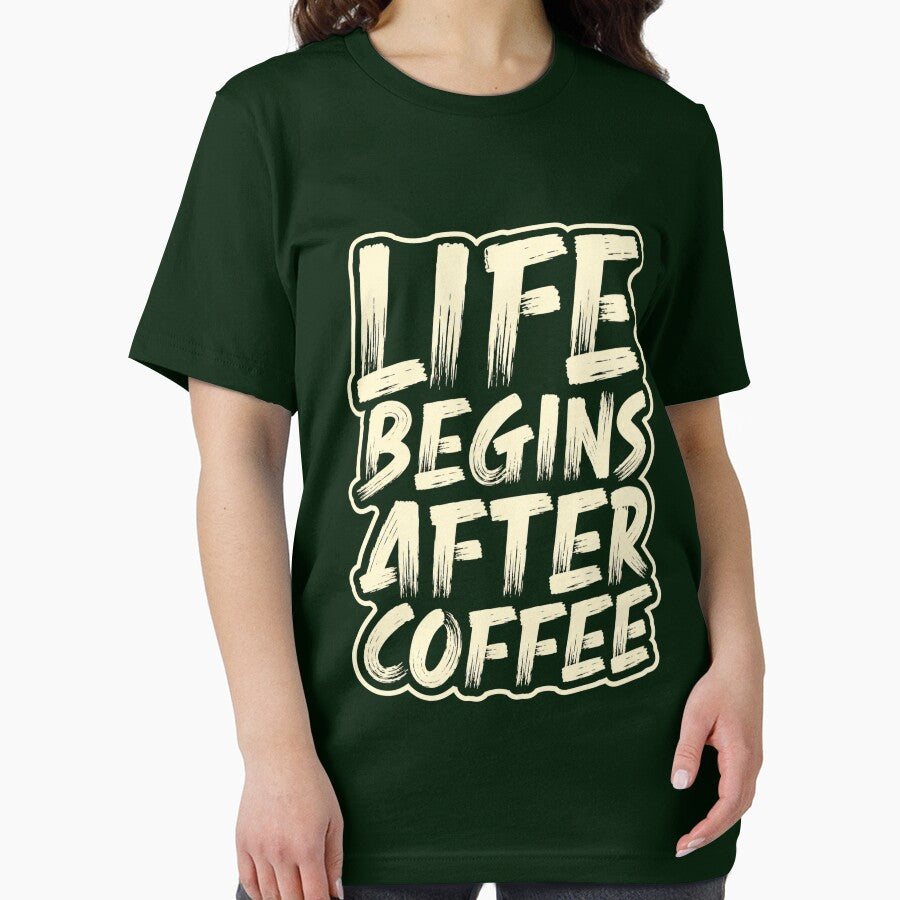 Life Begins After Coffee Funny Coffee Lover Gift Morning Caffeine Addict by FerasArtFiveS