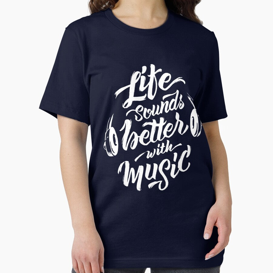 Life Sounds Better With Music - Cool Typographic Music Art by Sebastian Stadler