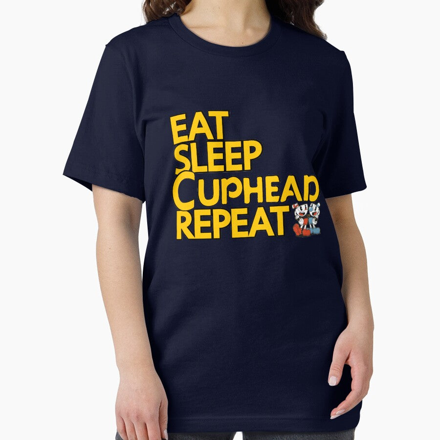 CUPHEAD TSHIRT / EAT SLEEP CUPHEAD REPEAT by GOATsOfficial