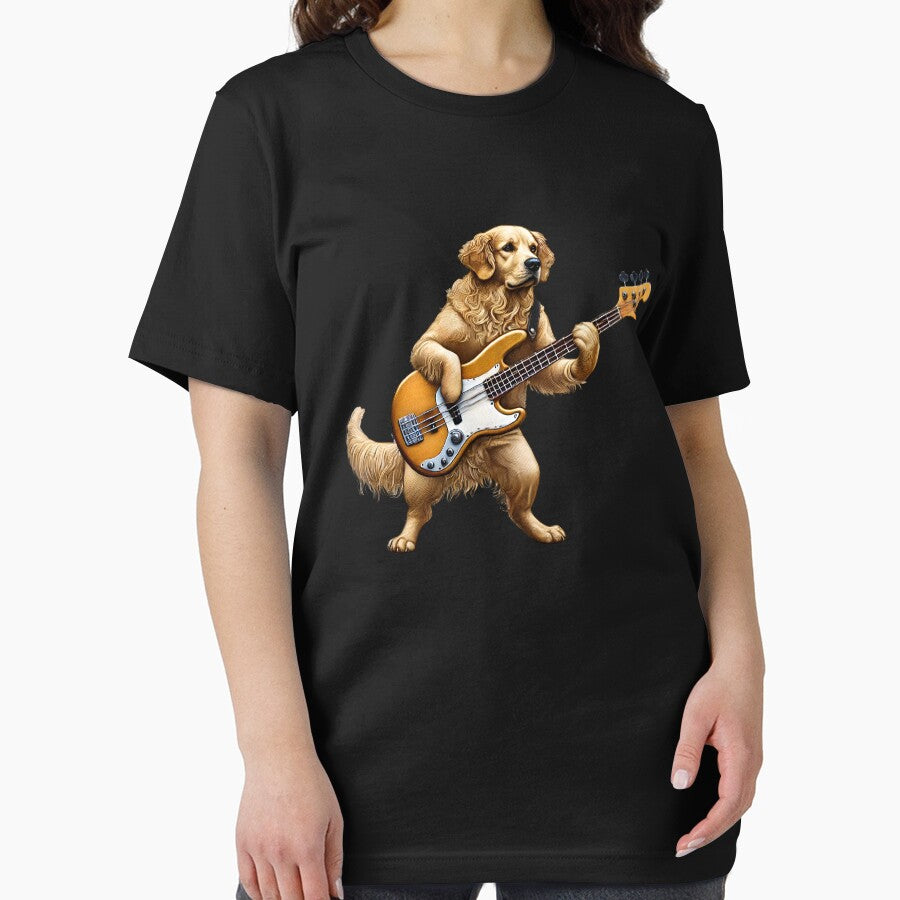 Golden Retriever Playing Bass Guitar Player Dog Lover by Kimberley King Art  King Art