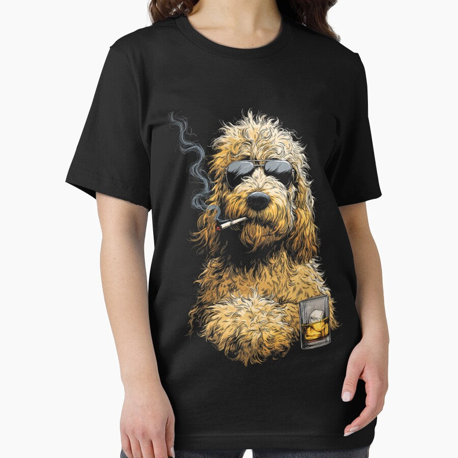 goldendoodle Dog Smoking Cigarette Funny Goldendoodle Meme by FrankIsabel
