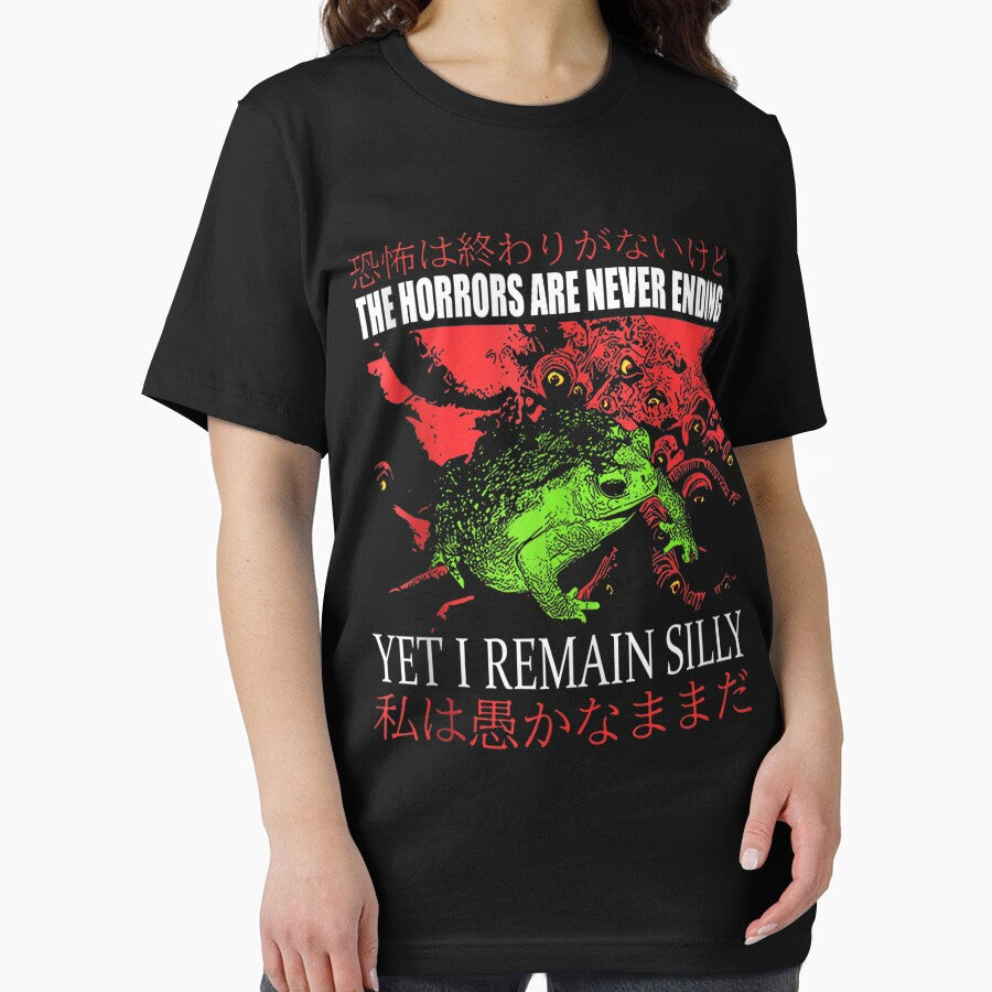 Horrors Are Never Ending Yet I Remain Silly Japanese Frog Long Sleeve by Winther-Art