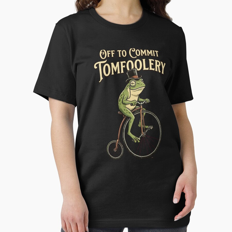 Off To Commit Tomfoolery Funny Cottagecore Frog by krystalRomanart