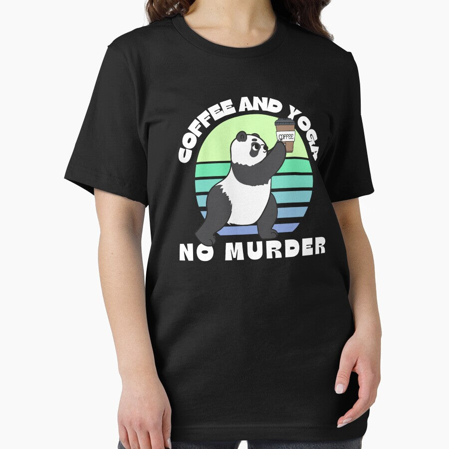 Coffee and yoga no murder funny yoga panda by reka88