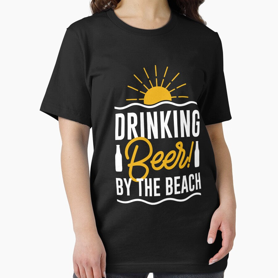 Drinking Beer By The Beach - Good Beer Drinker - Lover Drinker - Beer Lover - Beer Fanatic - Beer is Life by mellinnshirts