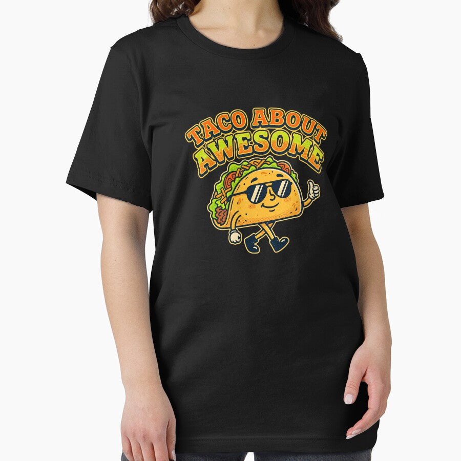 Taco About Awesome Funny Retro Cool Taco Character T-Shirt by Egyptian king ⭐⭐⭐⭐⭐