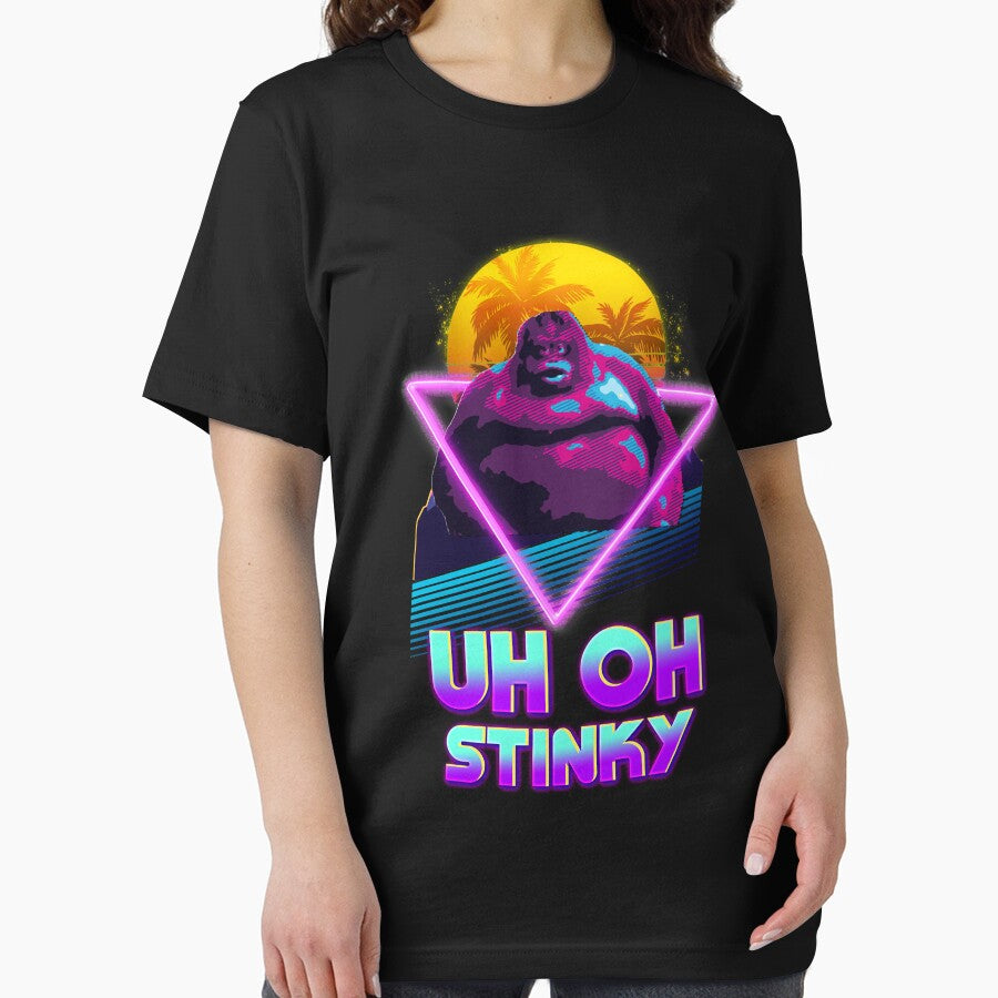 Uh Oh Stinky Poop Le Monke 80s Vaporwave Outrun Style by gabriellalind