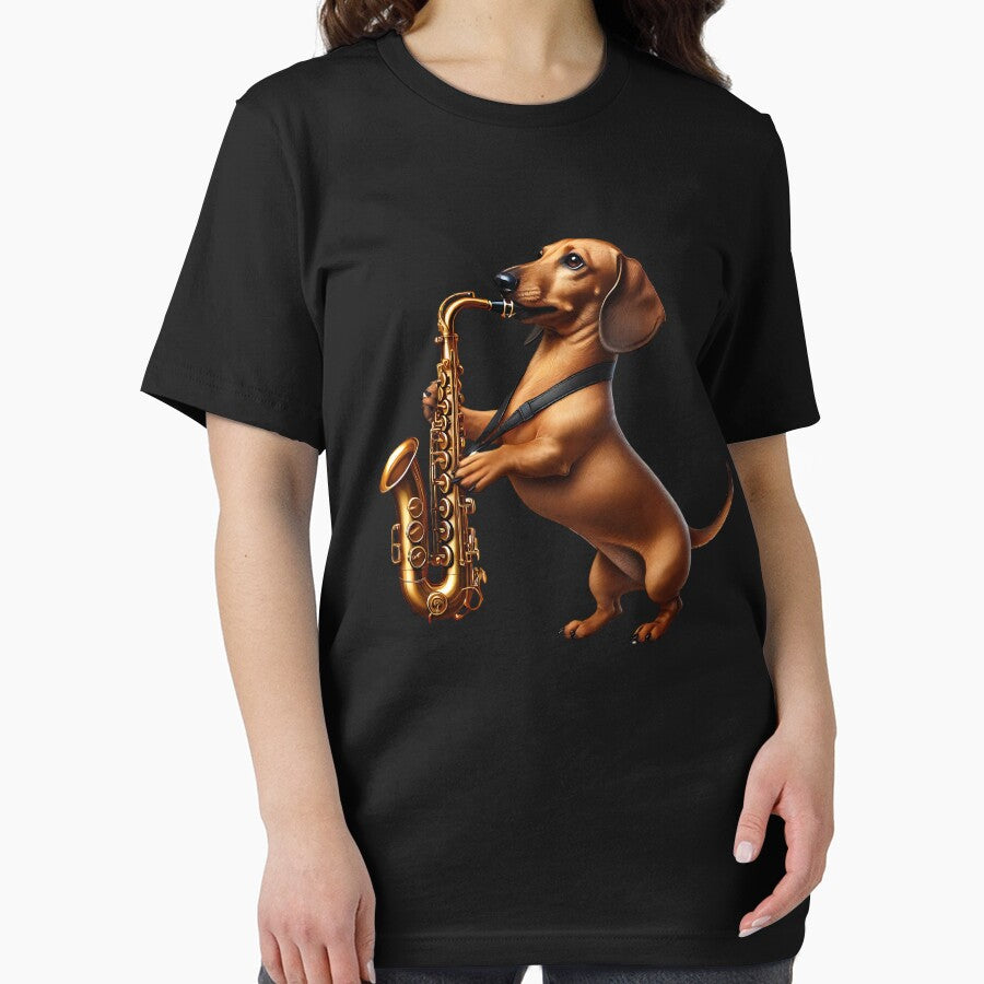 Dachshund Playing Saxophone Player Dog Lover by Kimberley King Art  King Art
