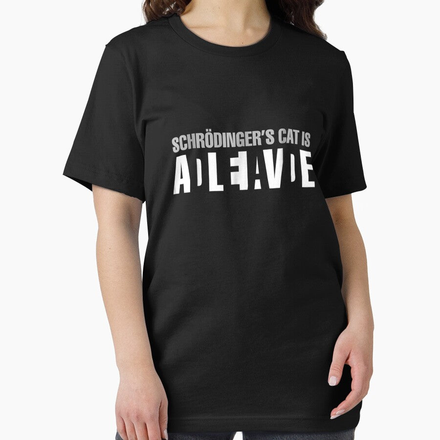 Schrodinger's Cat Is Alive Dead Paradox Science Geek T-Shirt by KellyeCollard