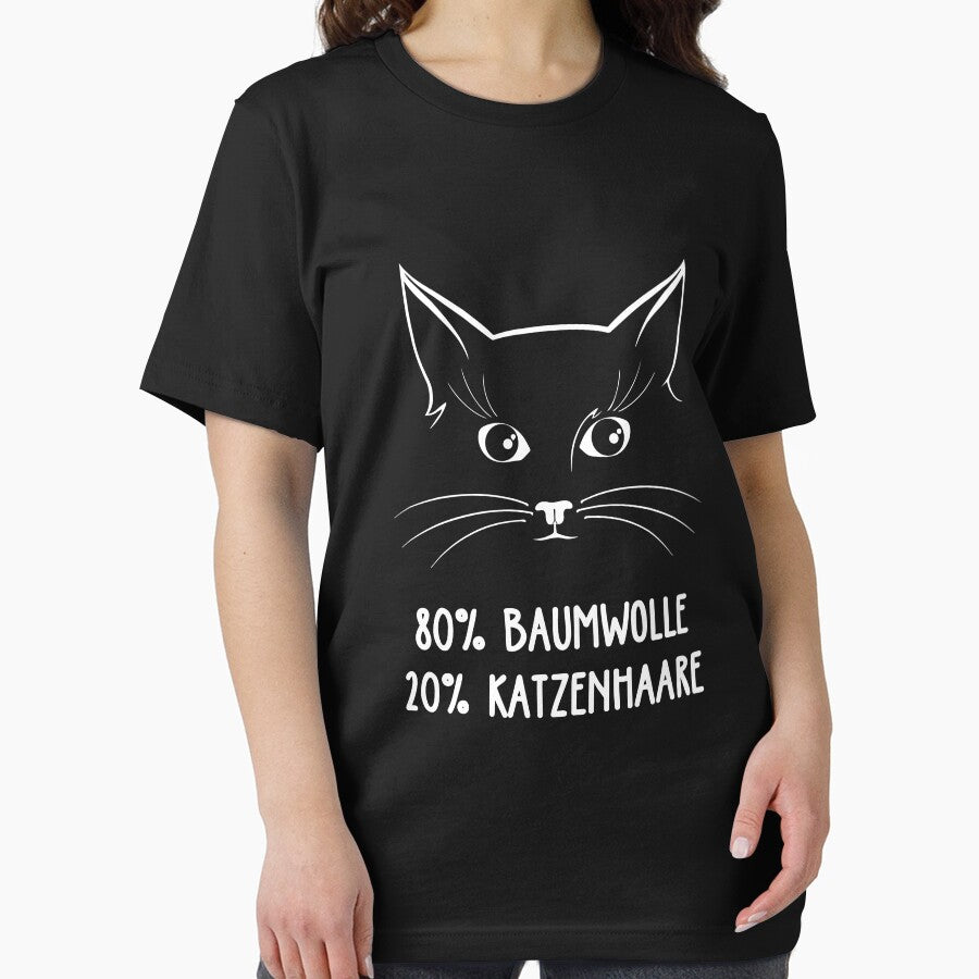 Cat funny saying 80% cotton 20% cat hair cats by Lenny Stahl