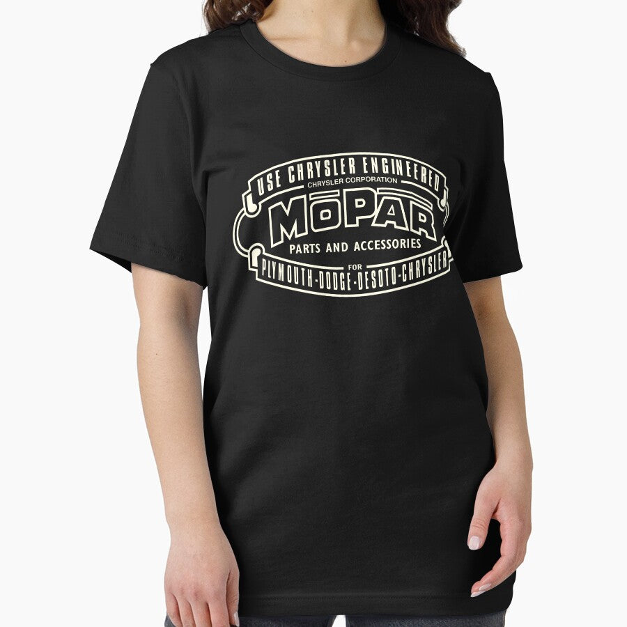 Vintage 1937-1947 Mopar emblem - vintage white print by retropetrol