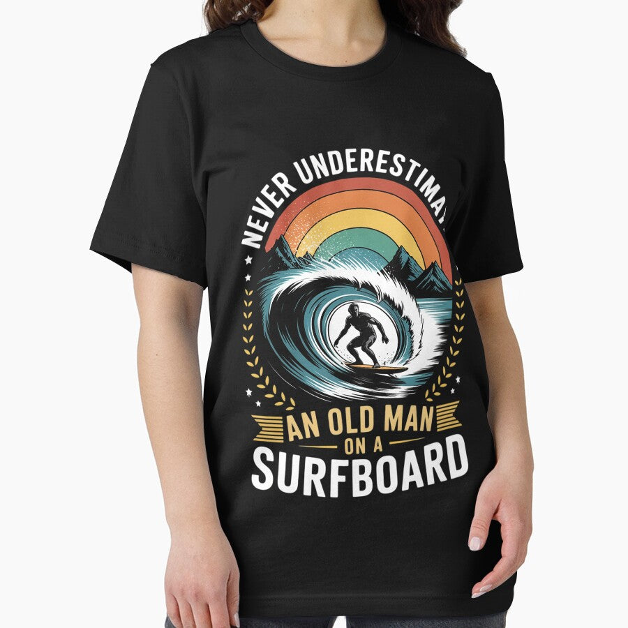 Never Underestimate An Old Man on Surfboard Surfing by tlallimicrichi
