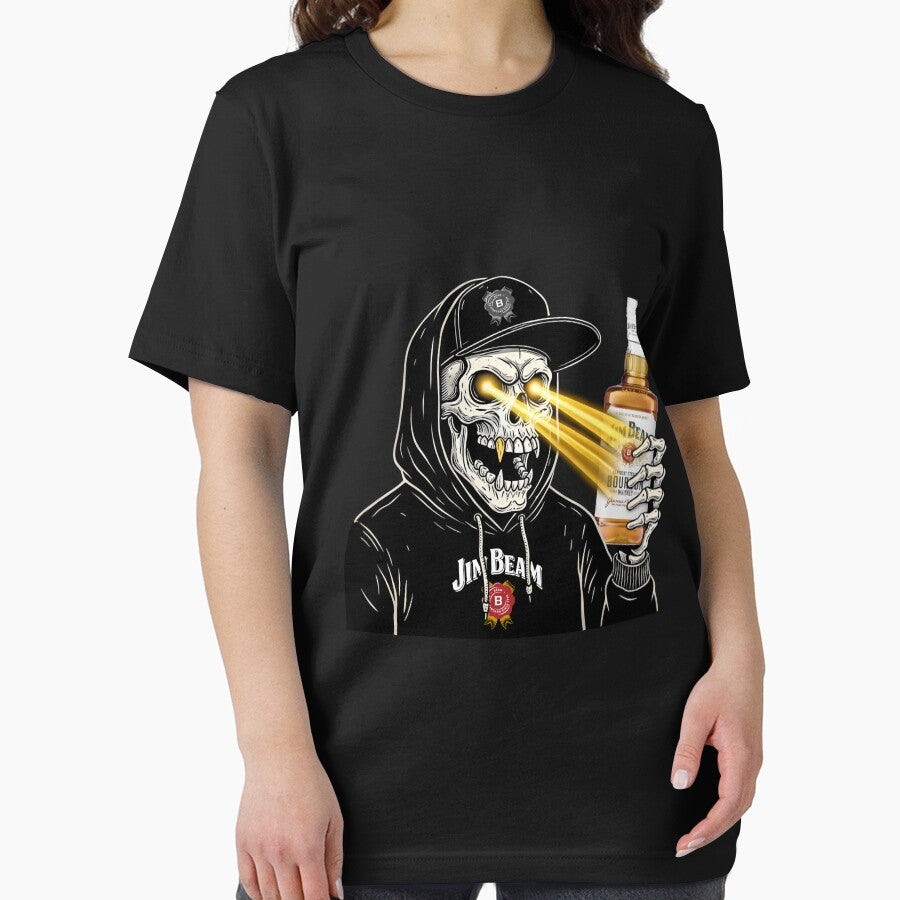 Jim Beam Skull Hoodie - Badass Whiskey Skeleton by MillieRhodes