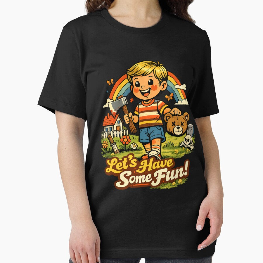 Dark Humor Vintage Kid Horror – “Let’s Have Some Fun” Retro Creepy Cartoon by SidTastic