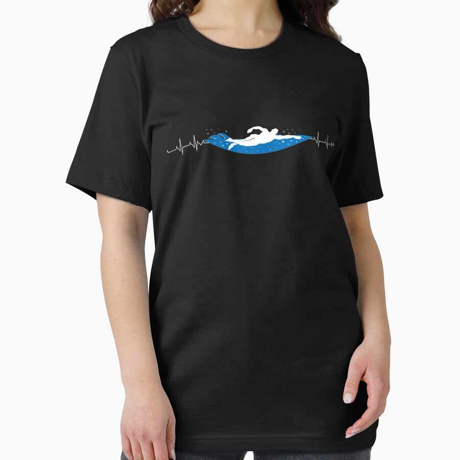 Swimming HeartBeat - Funny Swimmer by Captain Mood
