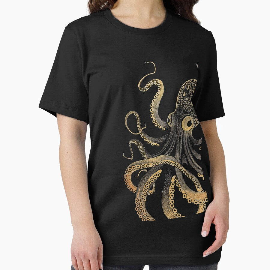 Octopus Vintage Japanese Art | Ukiyo-e Sea Creature | Sumi-e Style Ocean Design by VybeWear Co.