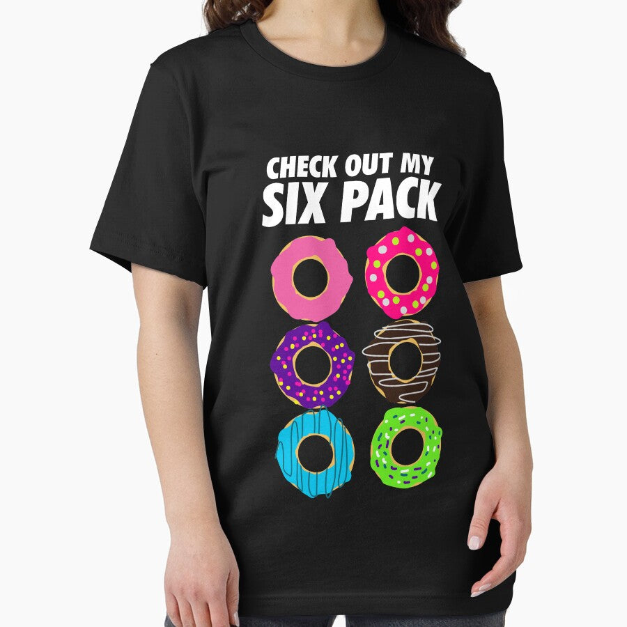 Check Out My Six Pack Funny Donut Shirt by CreativeStrike