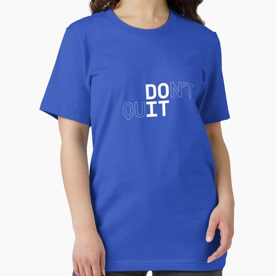 DO IT / DON'T QUIT (White Outline on Blue) by STUDIO-72