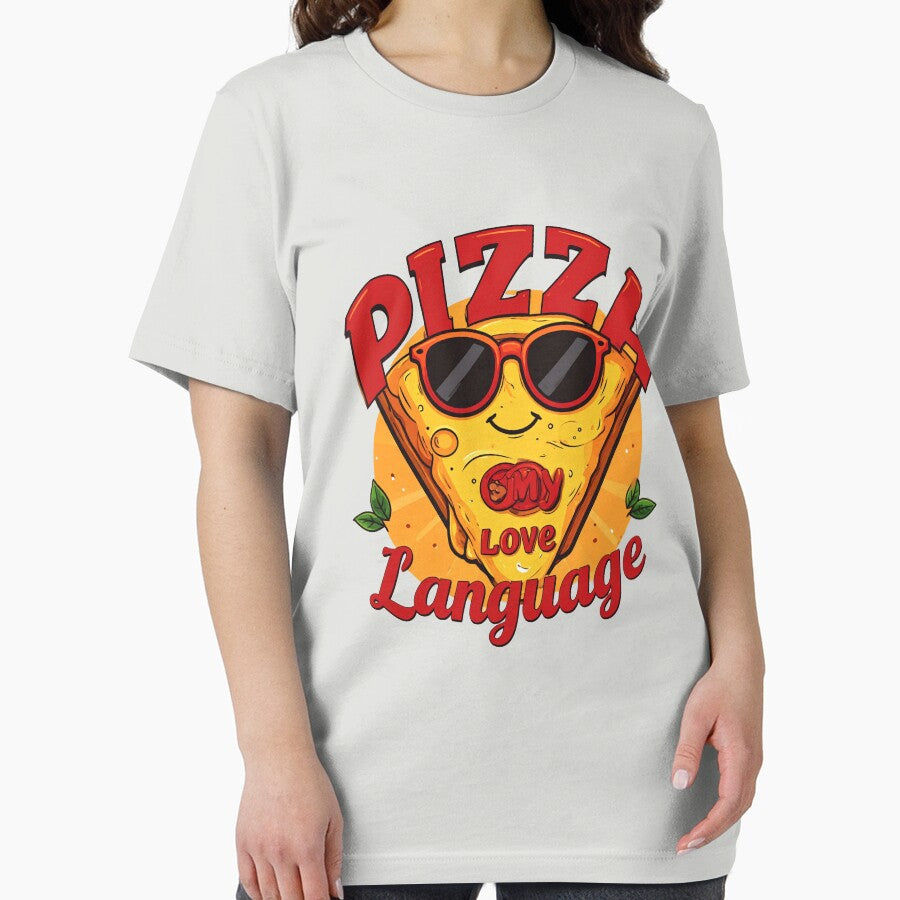 Pizza Is My Love Language Funny Cool Pizza Slice Sunglasses Foodie Graphic by HobsS