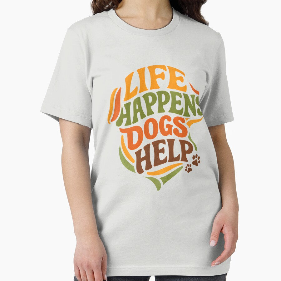 Life Happens Dogs Help Retro Typography by LunaMagicStudio