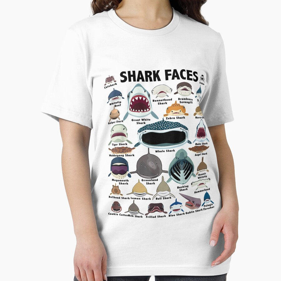 Types Of Shark Identification - Shark Faces - Shark Heart by DarrinLindstrom