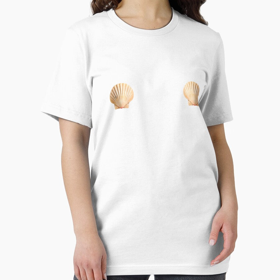 Clam Shell Everyday Coastal Minimal Tee by WhoopWhoopCo