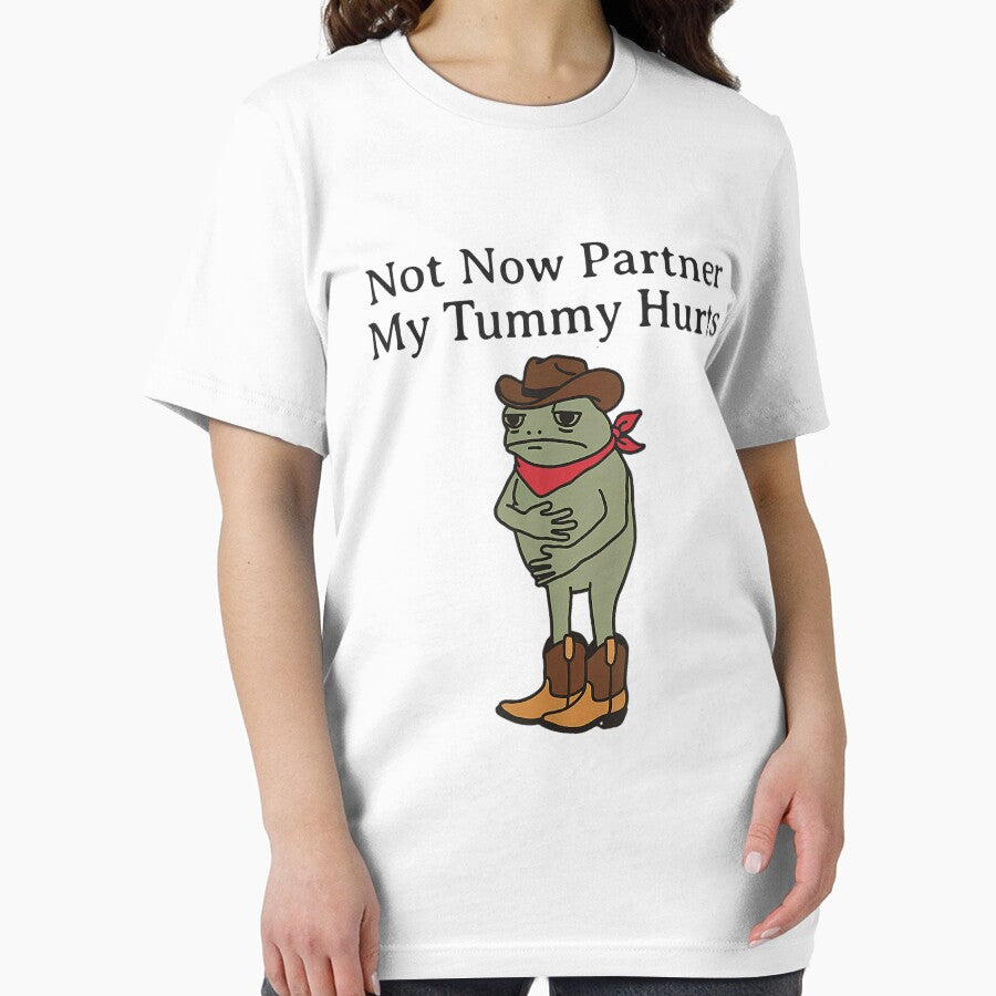Not Now Partner My Tummy Hurts Funny Frog by DreamyNature