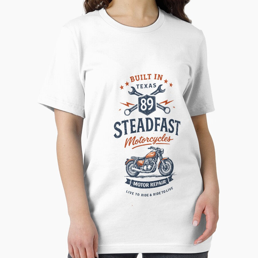 Steadfast Motorcycles Texas T-Shirt by Matinez Pink