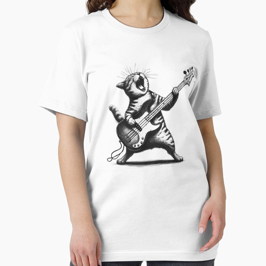 Cat Playing Bass Guitar Lover Cat Bassist by Kimberley King Art  King Art