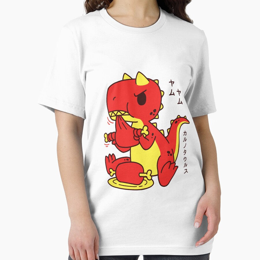 Kawaii Carnotaurus T-Shirt | Cute Japanese Dinosaur Tee by dinosareforever