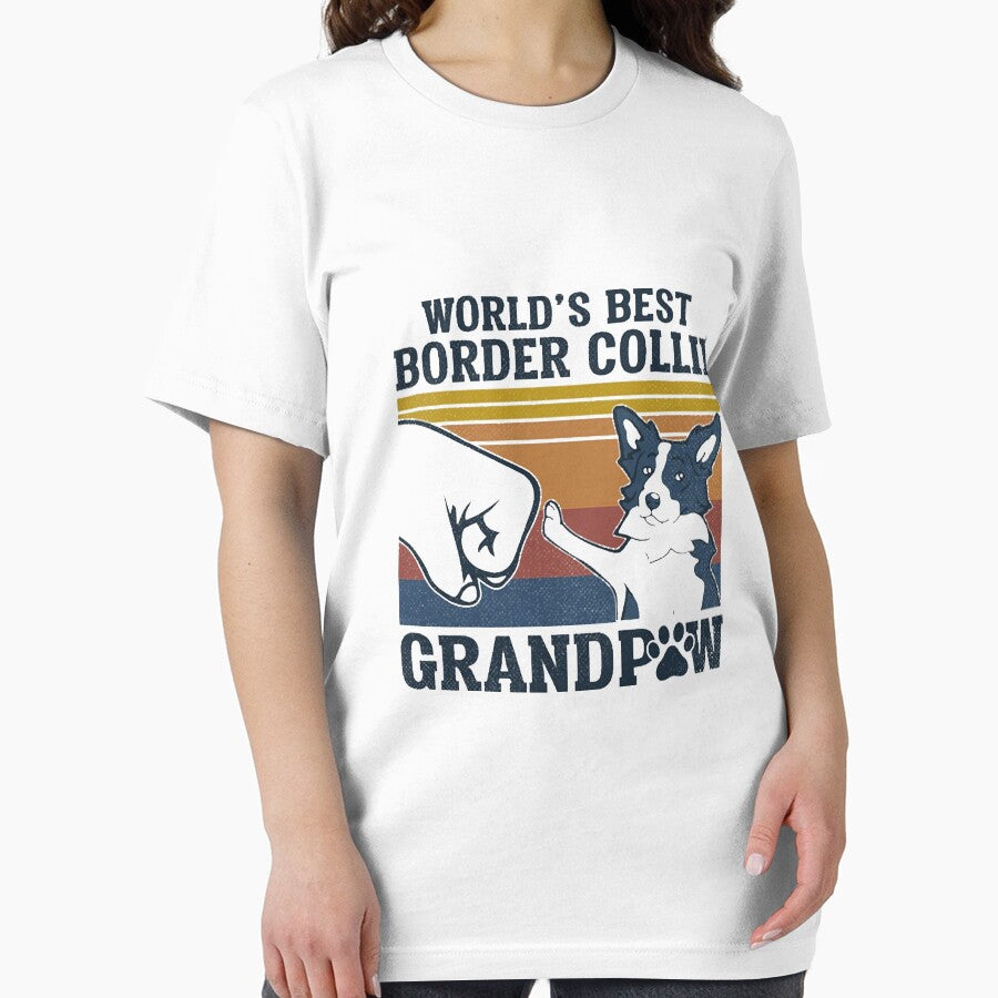 World'S Best Border Collie Grandpaw Vintage by Lopezone