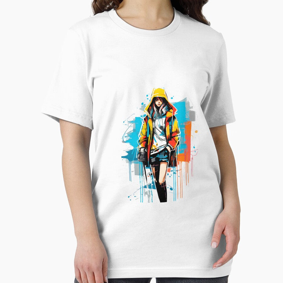 Modern Fashion Girl in Vibrant Graffiti Art by NegarinFashions