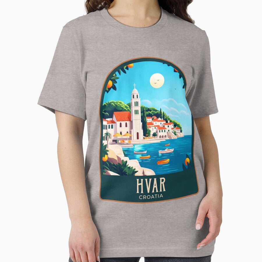 Hvar Vintage Travel Illustration by HomeLivingCo