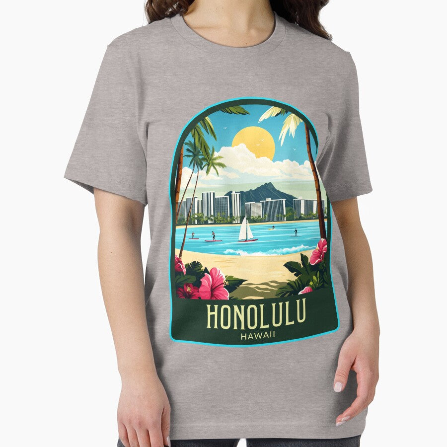 Honolulu Vintage Travel Illustration by HomeLivingCo