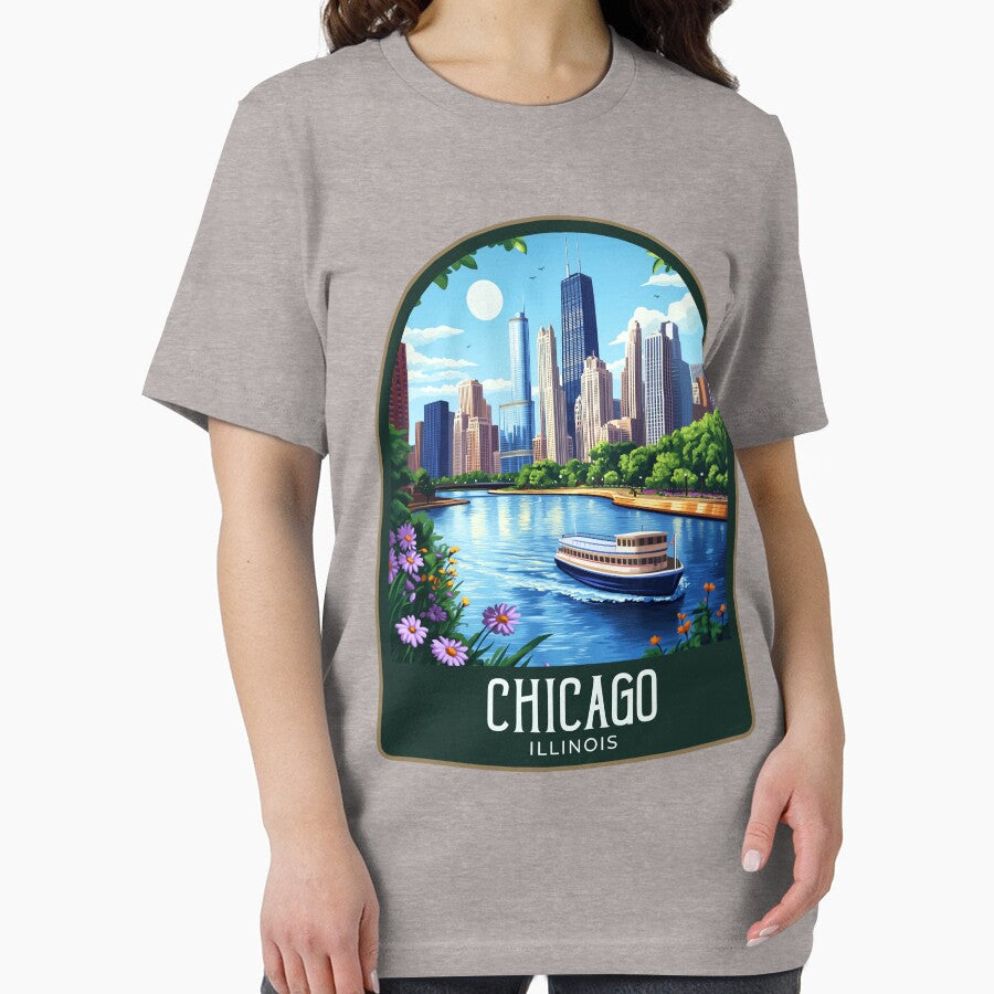Chicago Vintage Travel Illustration by HomeLivingCo