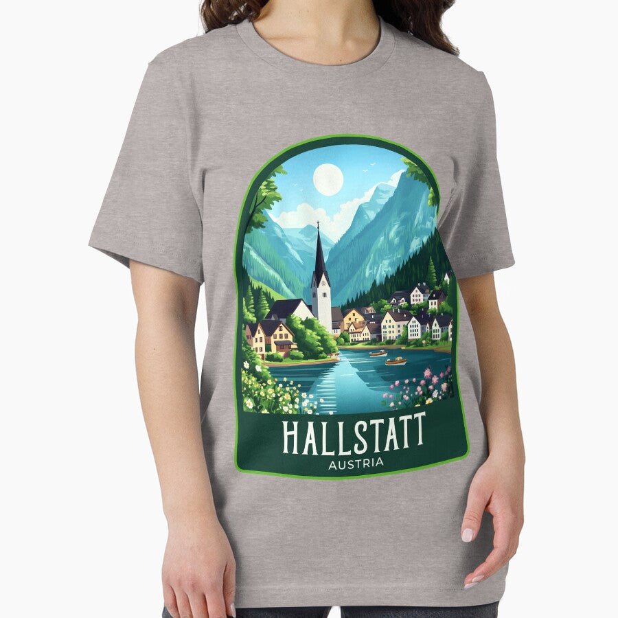 Hallstatt Vintage Travel Illustration by HomeLivingCo