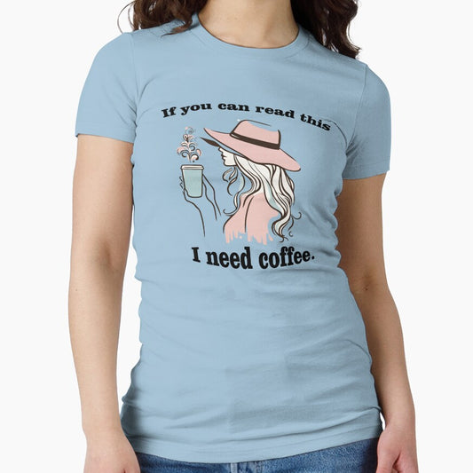 "Coffee SOS: If You Can Read This, I Need Coffee".shirt for coffee lovers. by GlofyArt