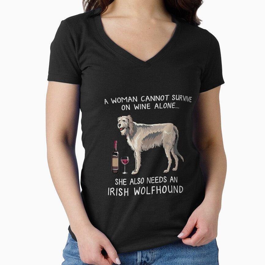 Irish wolfhound and wine Funny dog by TeeDoozy