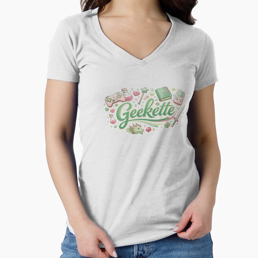 Geekette — Design Fantasy Green | Gamer Girl & Dragon by Love&Geek