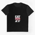 Cat Mom AF - Funny Cat Mom Distressed Vintage Shirt by Paws And Pixels Co
