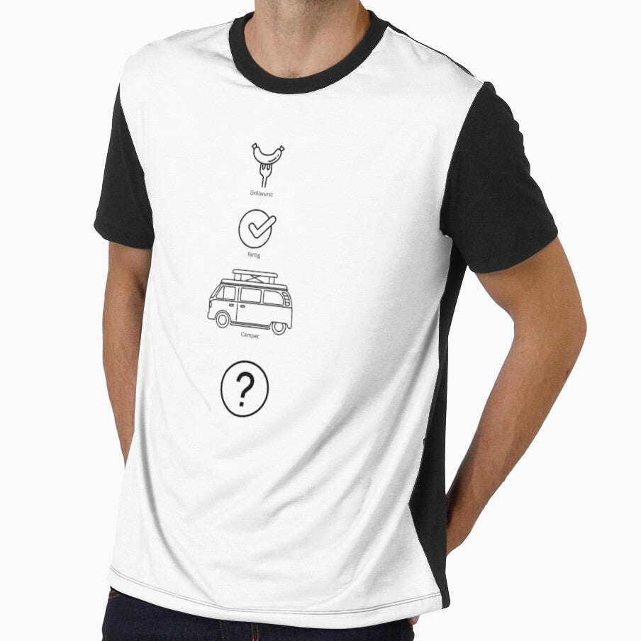 Gamer Shirt T-Shirt, "Grilled Sausage Ready Camper?" in German by m0173r