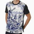 DUTCH BLUE DELFT: Vintage Windmill Print by posterbobs