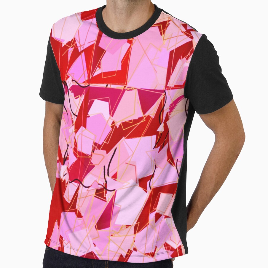Mid-Century Modern Abstract, Dark Red and Pink by Marymarice