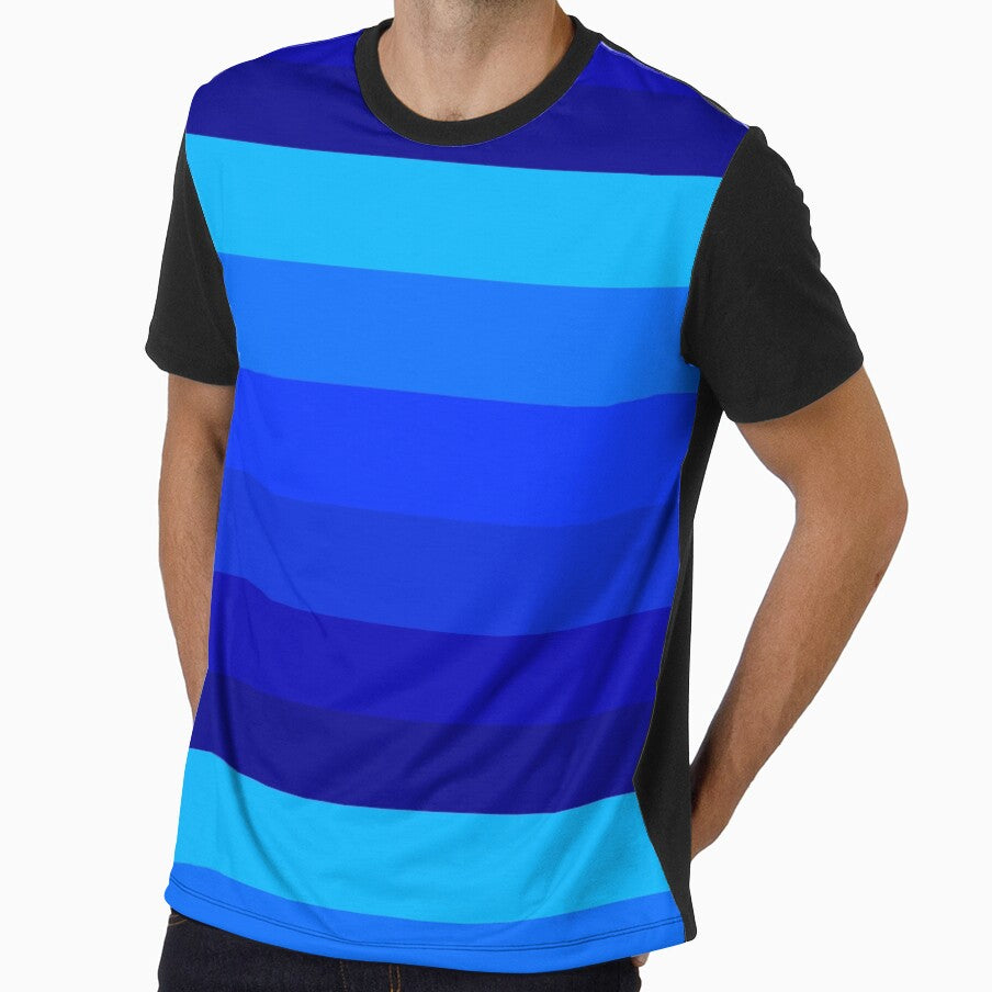 Shades of blue stripes pattern by Rachel the Artist