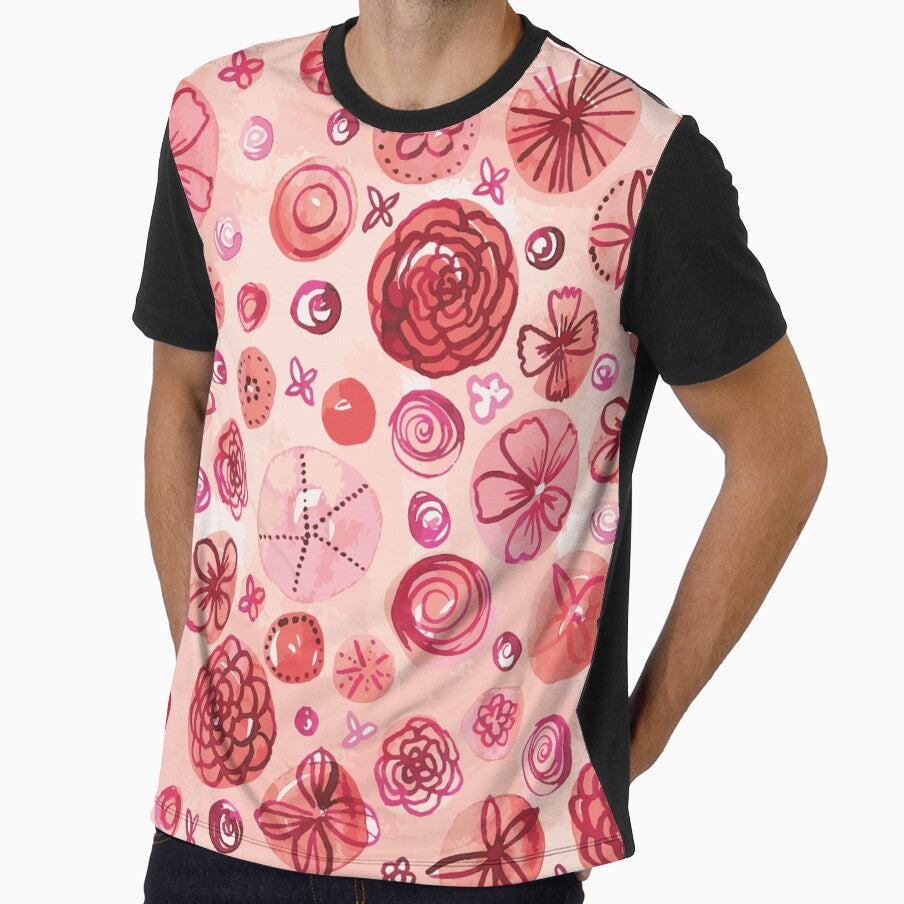 Flowers in Circles | Coral by RebeccaFlaherty