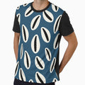 Coastal Cowrie Shell Pattern – Ocean Blue Beach Aesthetic by Thehighhippo