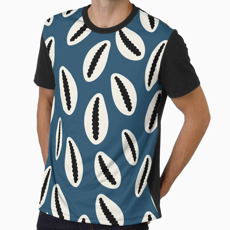 Coastal Cowrie Shell Pattern – Ocean Blue Beach Aesthetic by Thehighhippo