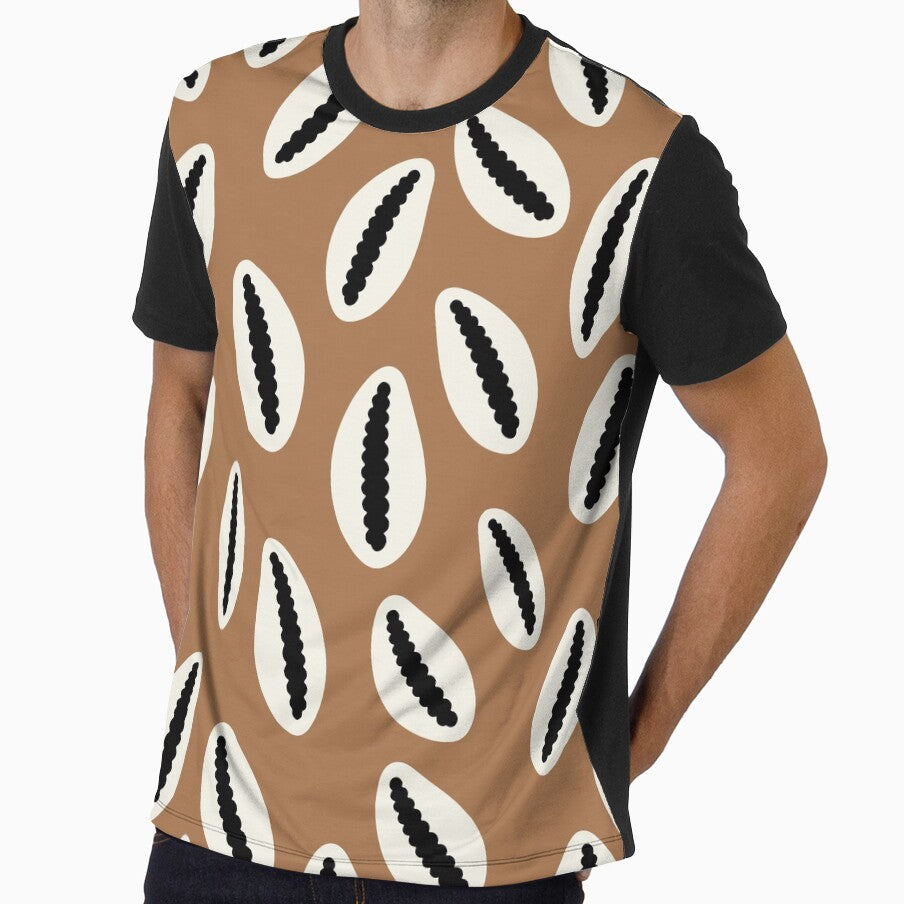 Tribal Cowrie Shell Pattern - Earthy Brown Boho Coastal Design by Thehighhippo